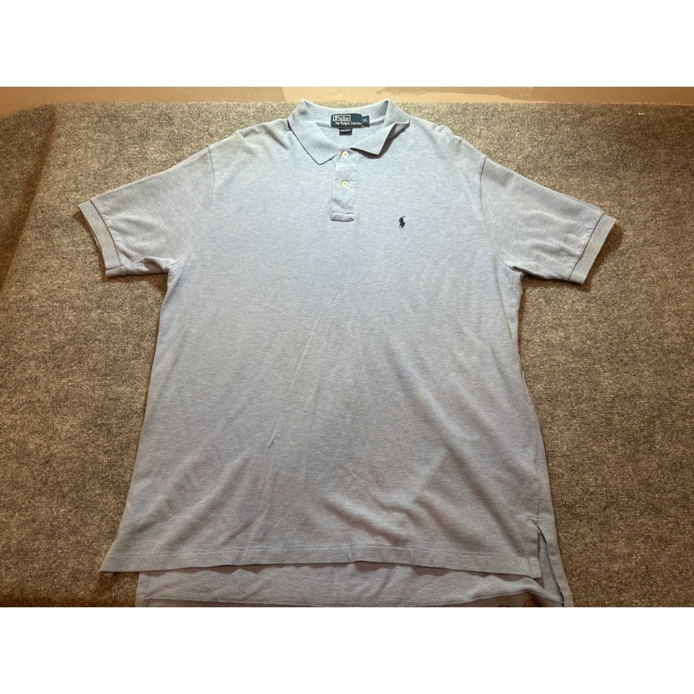 Vintage 90s Polo Ralph Lauren Polo Shirt XL Light Blue 100% Cotton Made Colombia